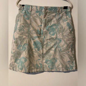 Eddie Bauer Tropical Floral Multi Pocketed Mini Skirt Size 8